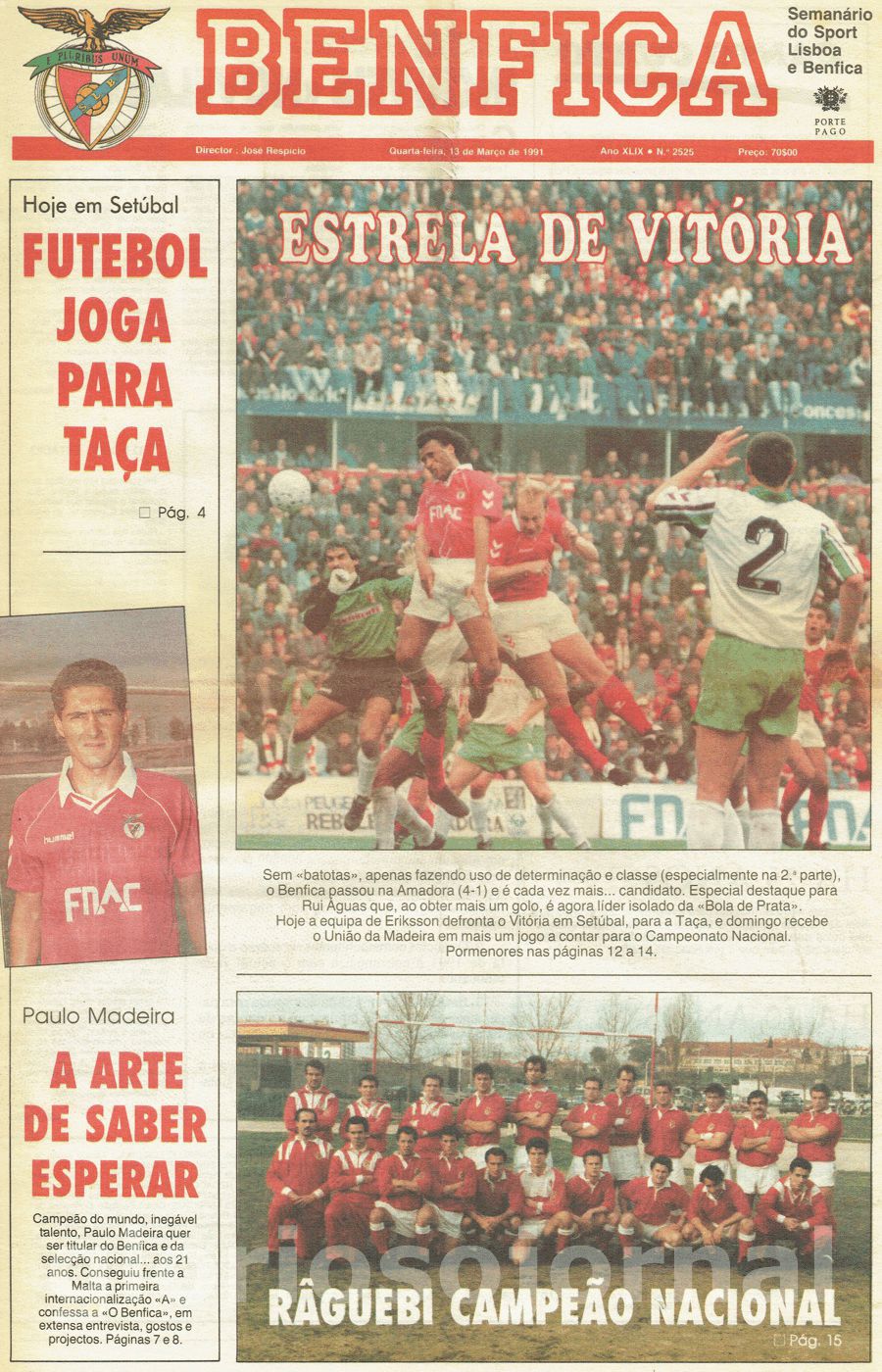 jornal o benfica 2525 1991-03-13